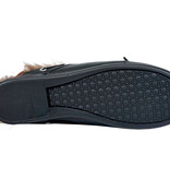Posa Posa Muiltje Boat Loafer Mule Hairy Fur Zwart
