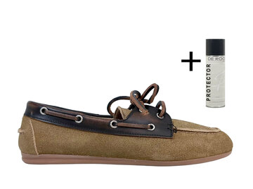 Posa Posa Boat Loafer Suède/Leer Coffee Caramelo