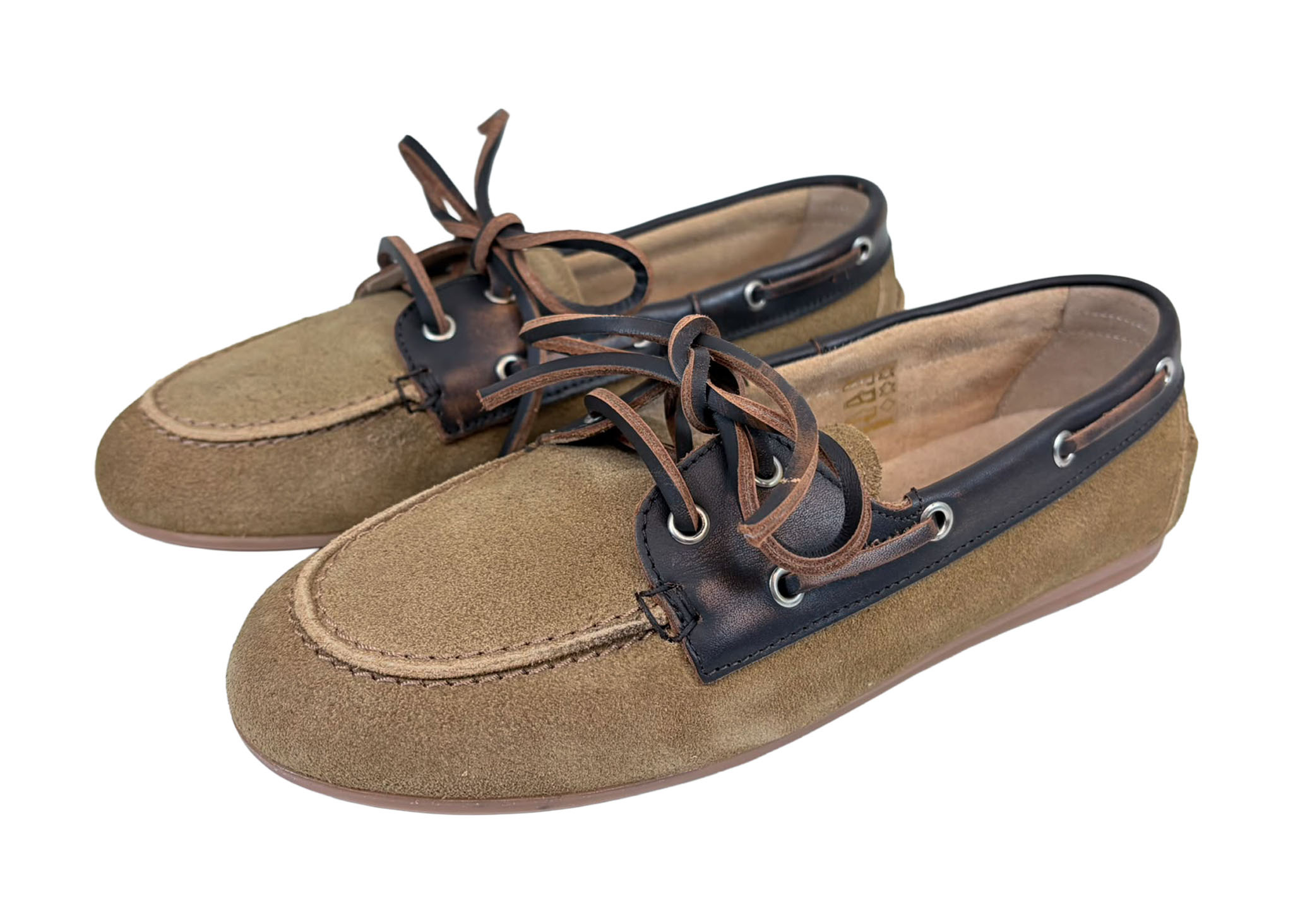 Posa Posa Boat Loafer Suède/Leer Coffee Caramelo