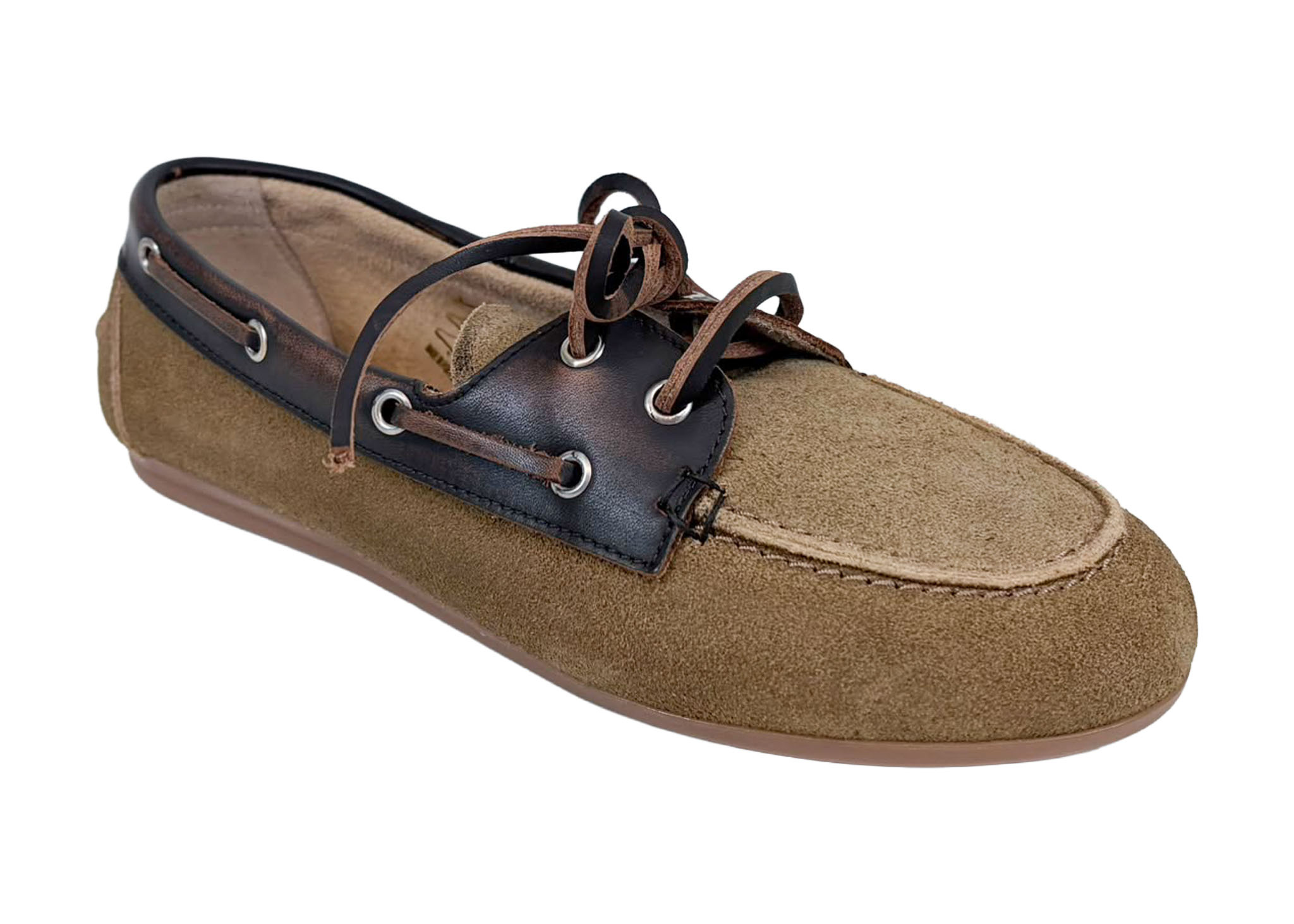 Posa Posa Boat Loafer Suède/Leer Coffee Caramelo