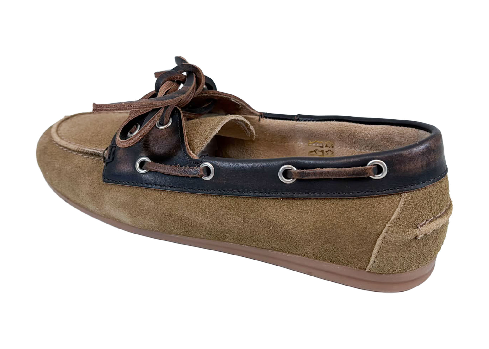Posa Posa Boat Loafer Suède/Leer Coffee Caramelo