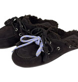 Posa Posa Boat Loafer Mule Fur Espresso