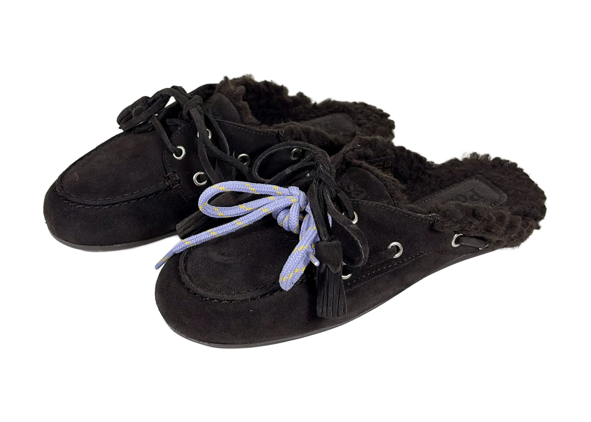Posa Posa Boat Loafer Mule Fur Espresso