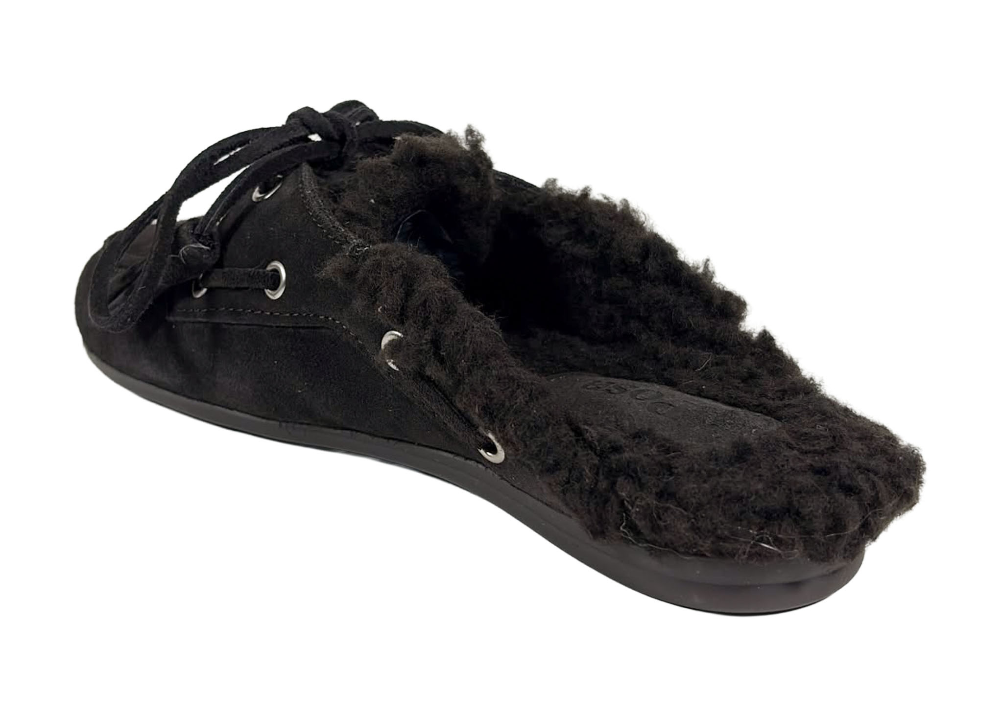 Posa Posa Boat Loafer Mule Fur Espresso