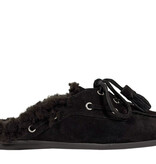 Posa Posa Boat Loafer Mule Fur Espresso