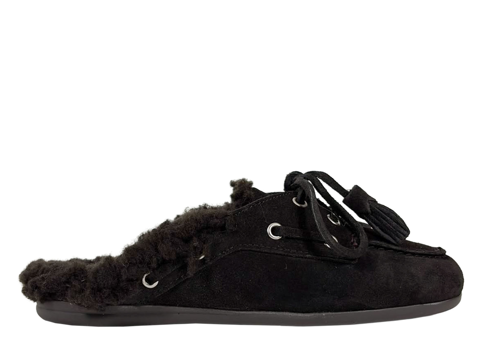 Posa Posa Boat Loafer Mule Fur Espresso
