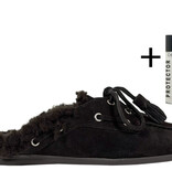Posa Posa Boat Loafer Mule Fur Espresso