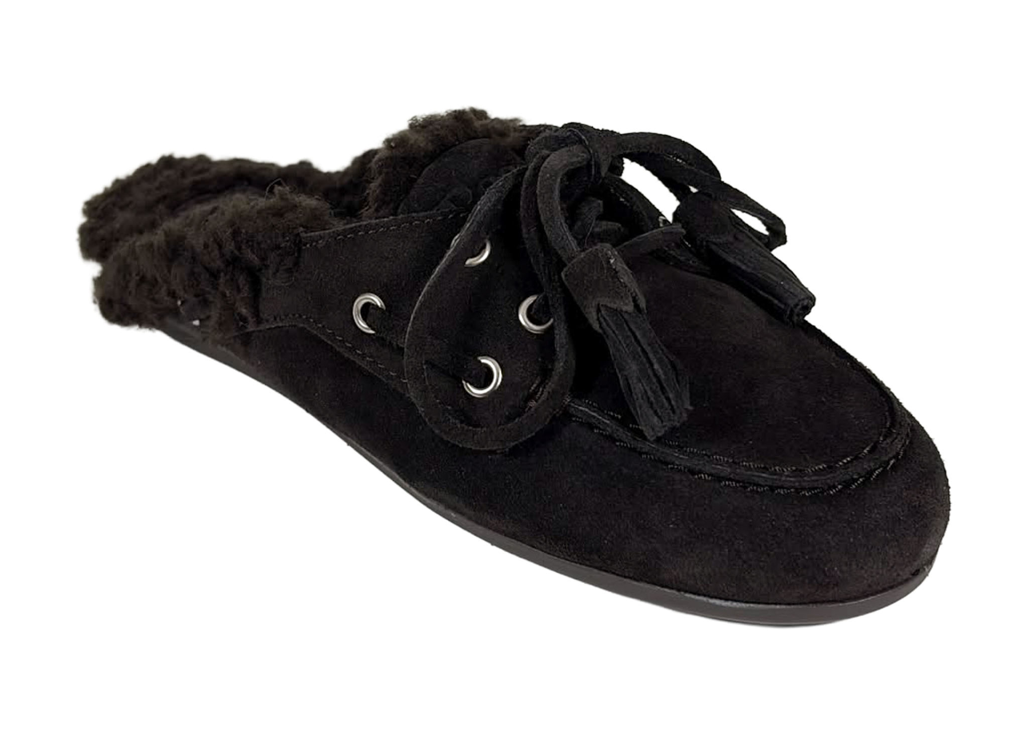 Posa Posa Boat Loafer Mule Fur Espresso
