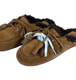 Posa Posa Boat Loafer Mule Fur Tabacco