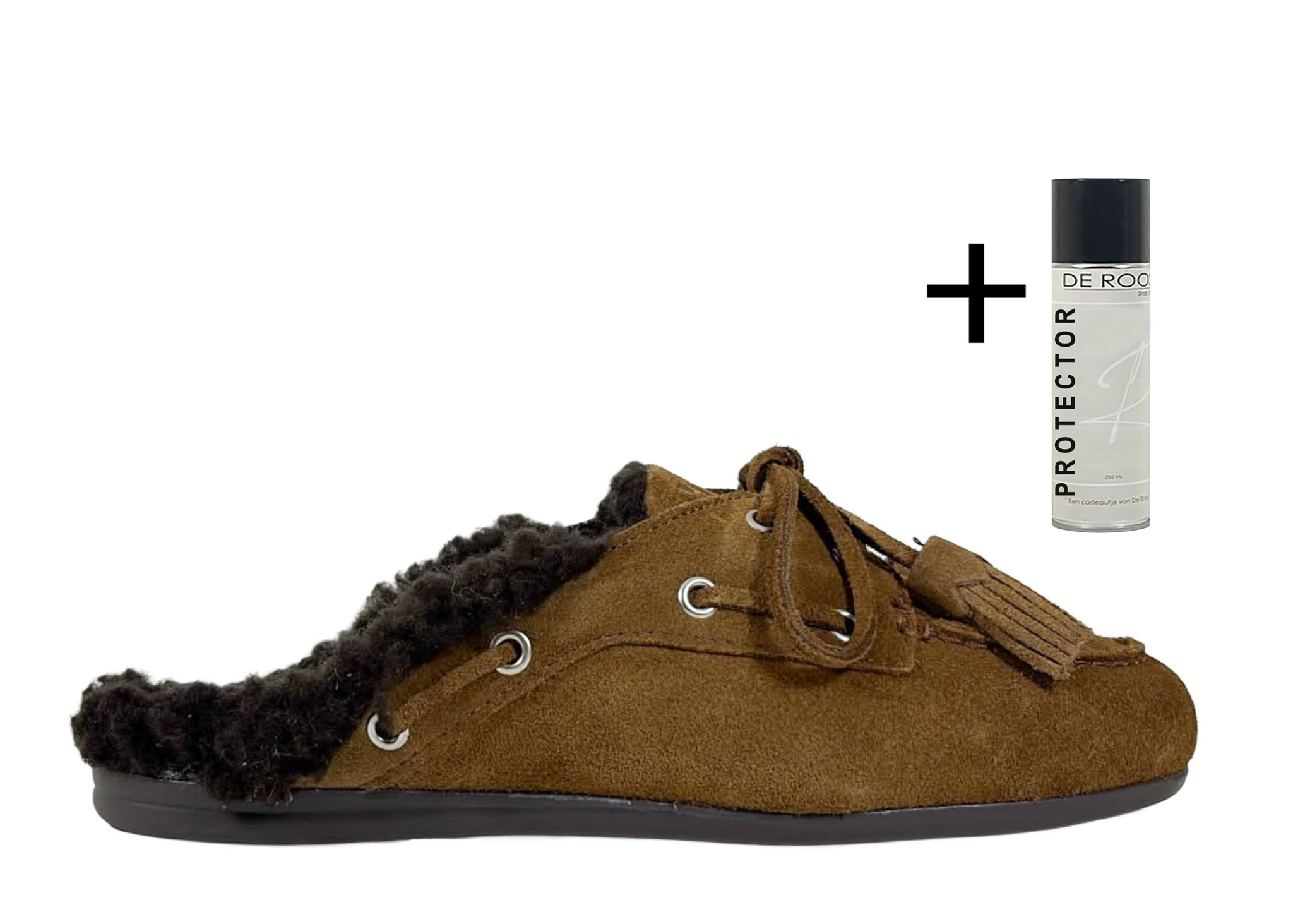 Posa Posa Boat Loafer Mule Fur Tabacco