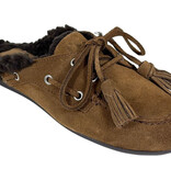 Posa Posa Boat Loafer Mule Fur Tabacco