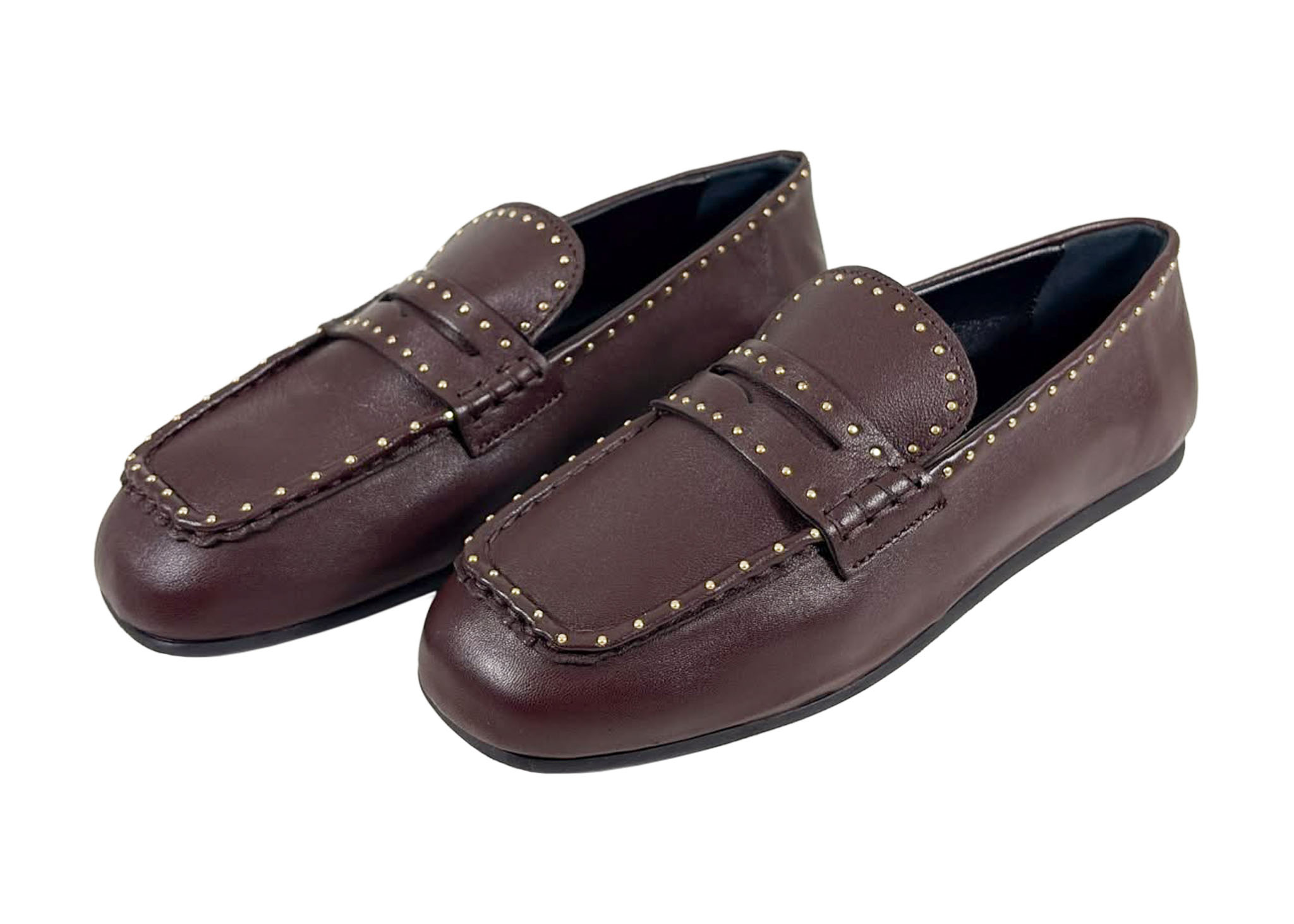 Posa Posa Loafer Bardot Loafer Studs Burgundy