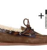 Posa Posa Boat Loafer Brushed Fur Coffee/ Dark Brown