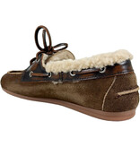 Posa Posa Boat Loafer Brushed Fur Coffee/ Dark Brown