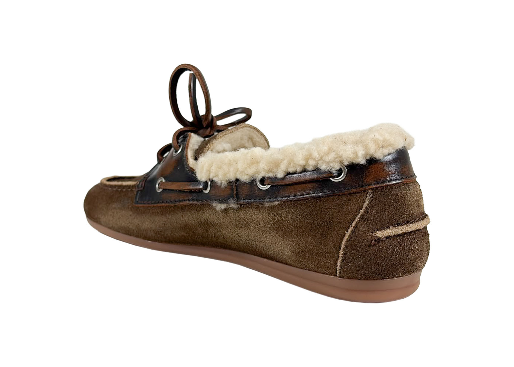 Posa Posa Boat Loafer Brushed Fur Coffee/ Dark Brown