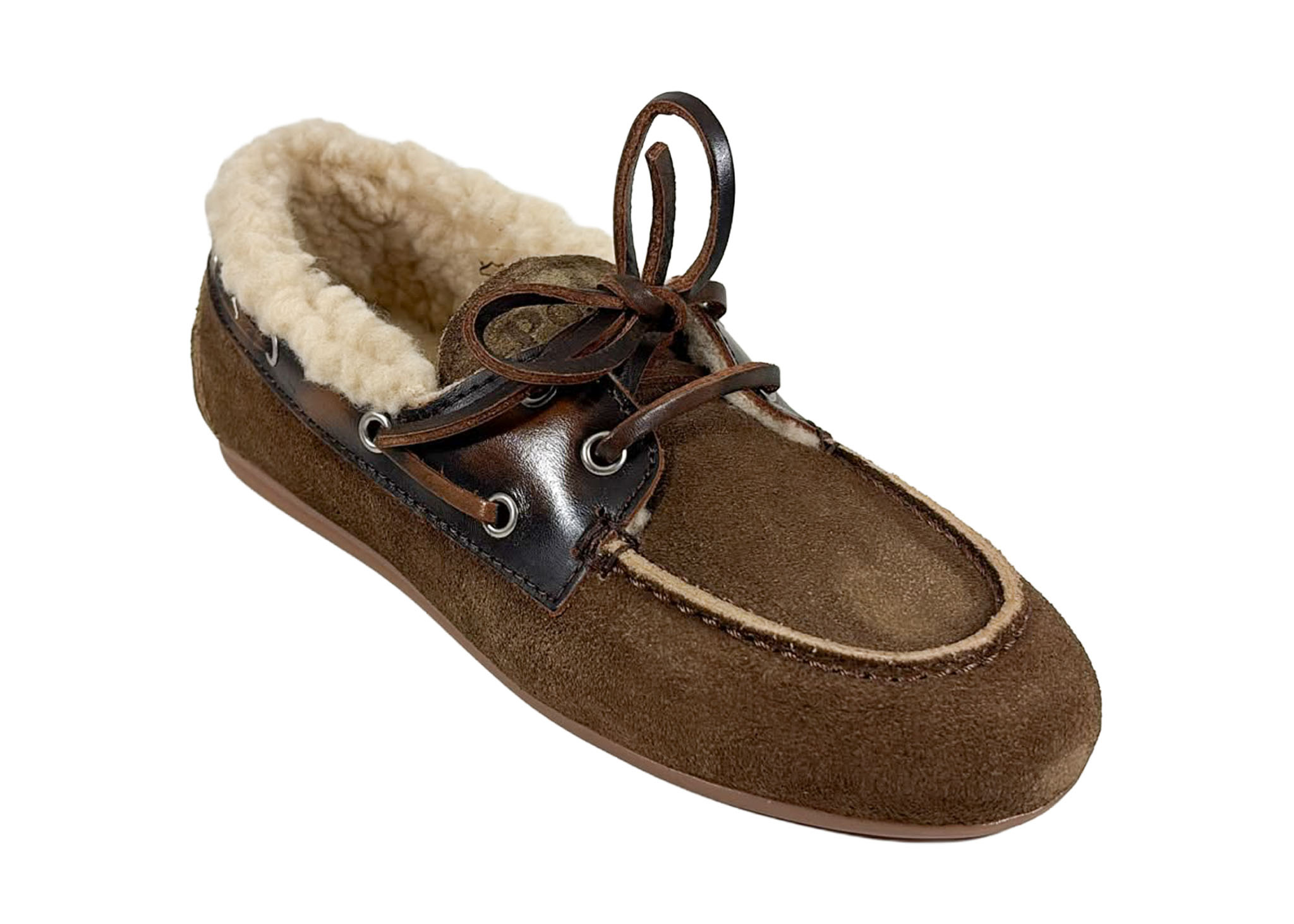 Posa Posa Boat Loafer Brushed Fur Coffee/ Dark Brown