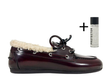 Posa Posa Boat Loafer Fur Burgundy