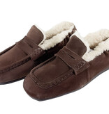 Posa Posa Penny Loafer Square Fur Bruin