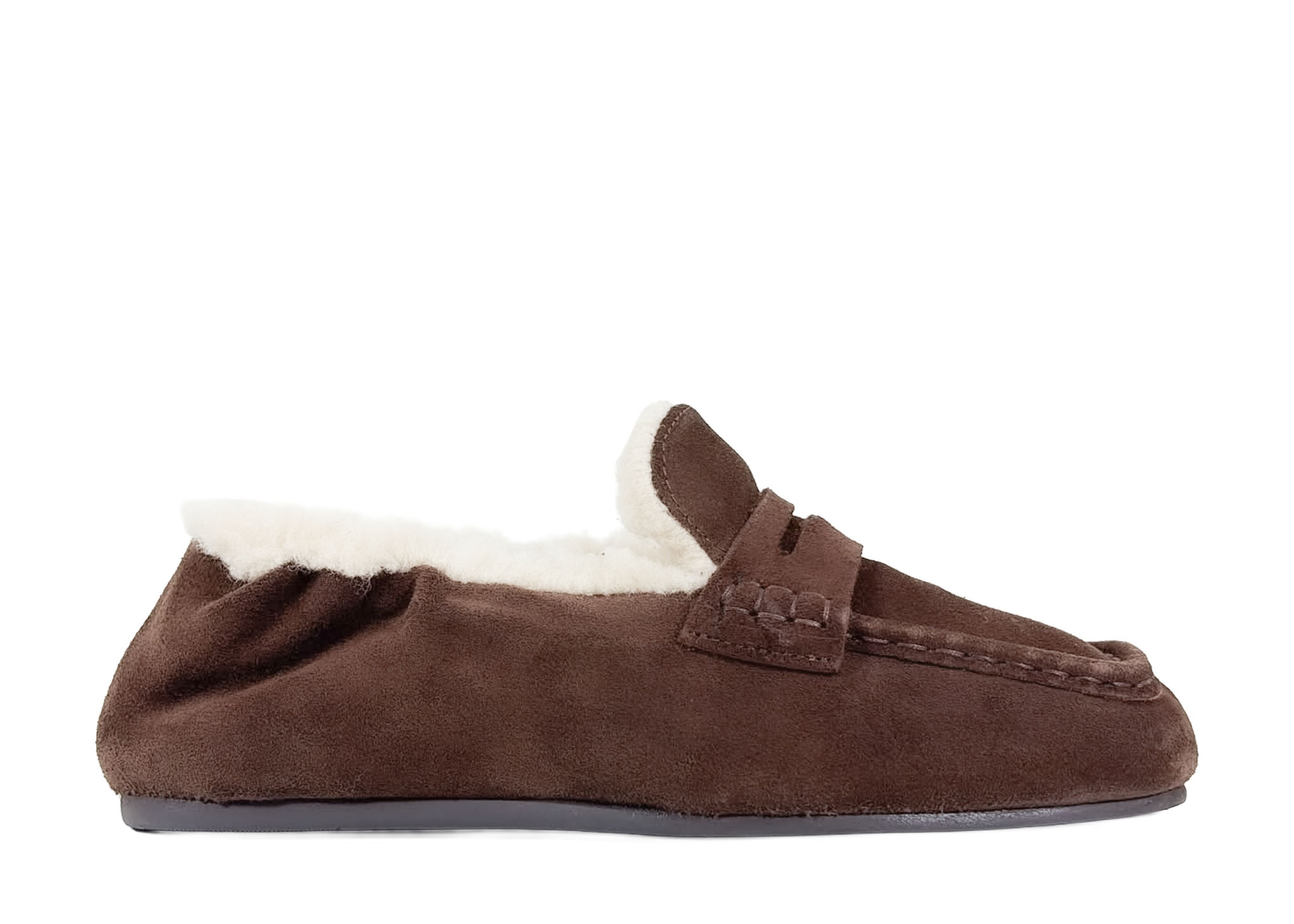 Posa Posa Penny Loafer Square Fur Bruin