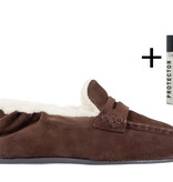 Posa Posa Penny Loafer Square Fur Bruin