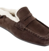 Posa Posa Penny Loafer Square Fur Bruin