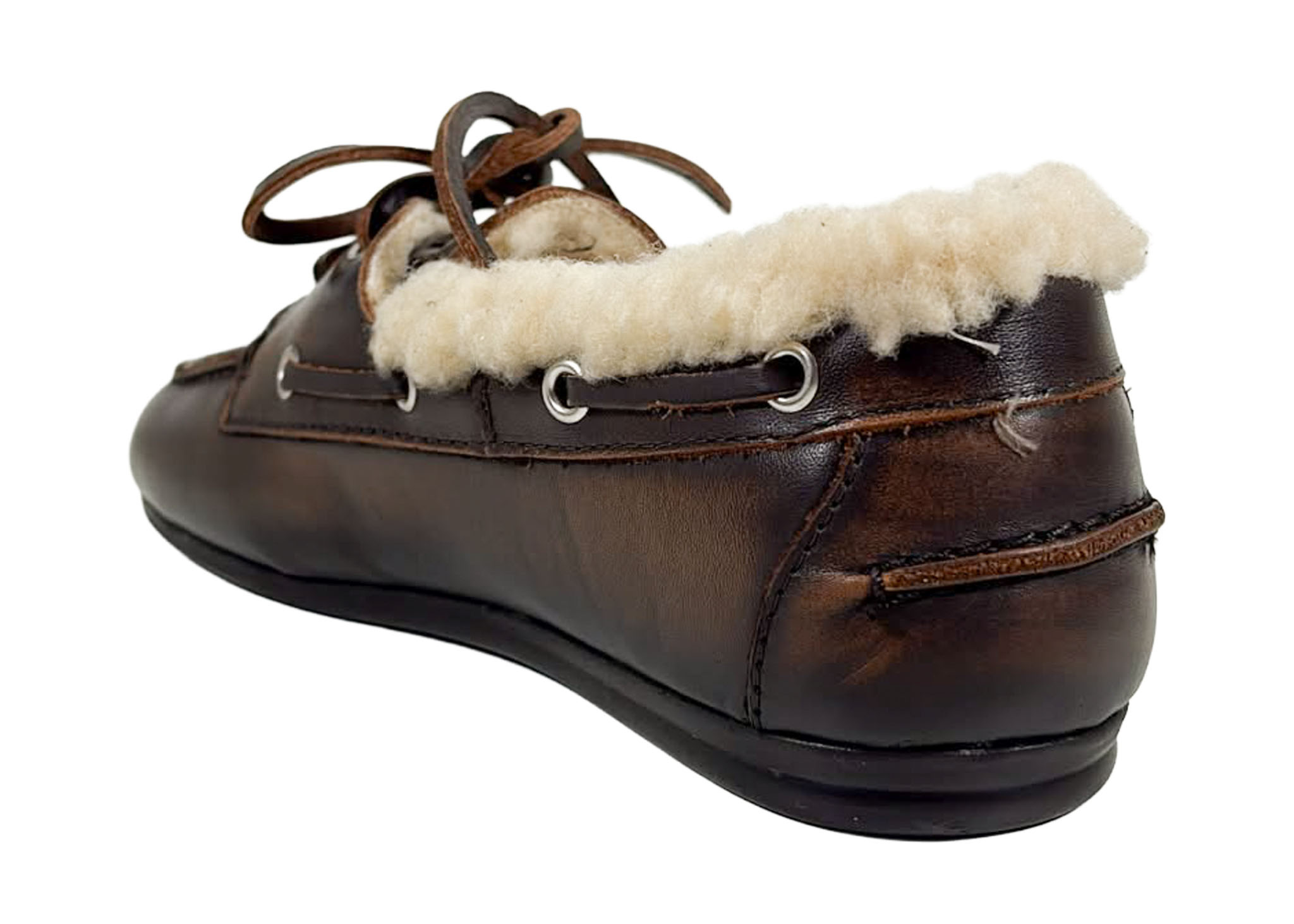 Posa Posa Boat Loafer Brushed Fur Coffee