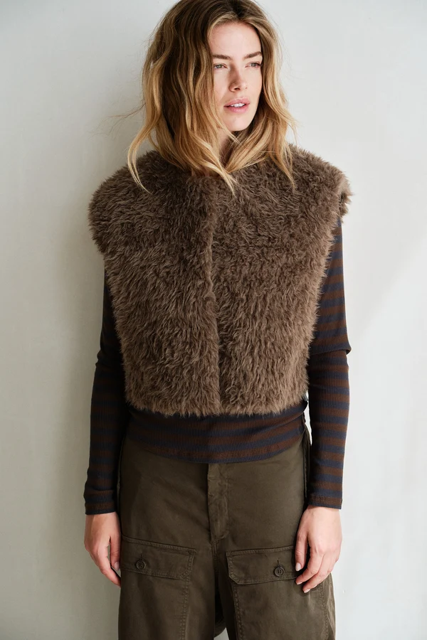 Penn & Ink Penn & Ink Gilet W26C383 Bruin