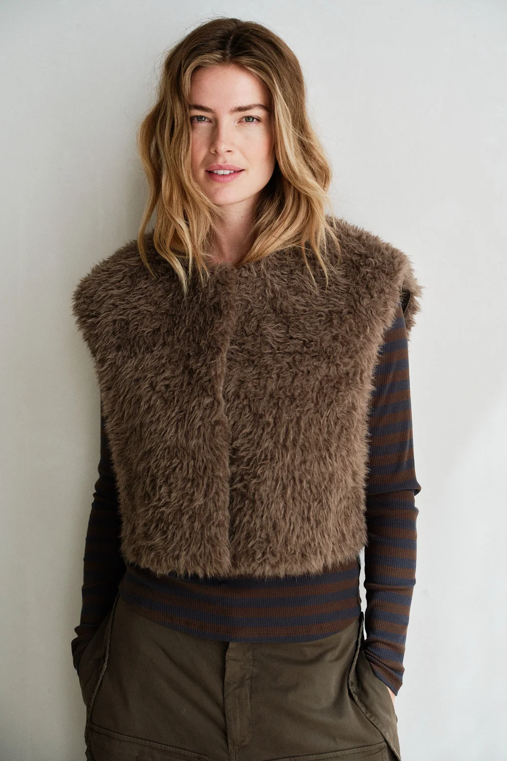 Penn & Ink Penn & Ink Gilet W26C383 Bruin