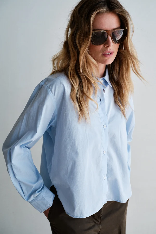 Penn & Ink Penn & Ink Blouse W26Z913 Licht Blauw