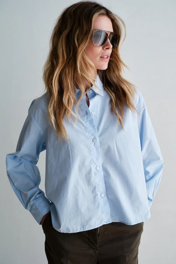 Penn & Ink Penn & Ink Blouse W26Z913 Licht Blauw