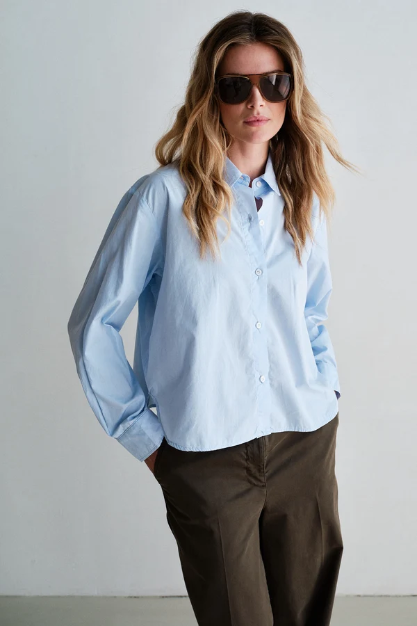 Penn & Ink Penn & Ink Blouse W26Z913 Licht Blauw
