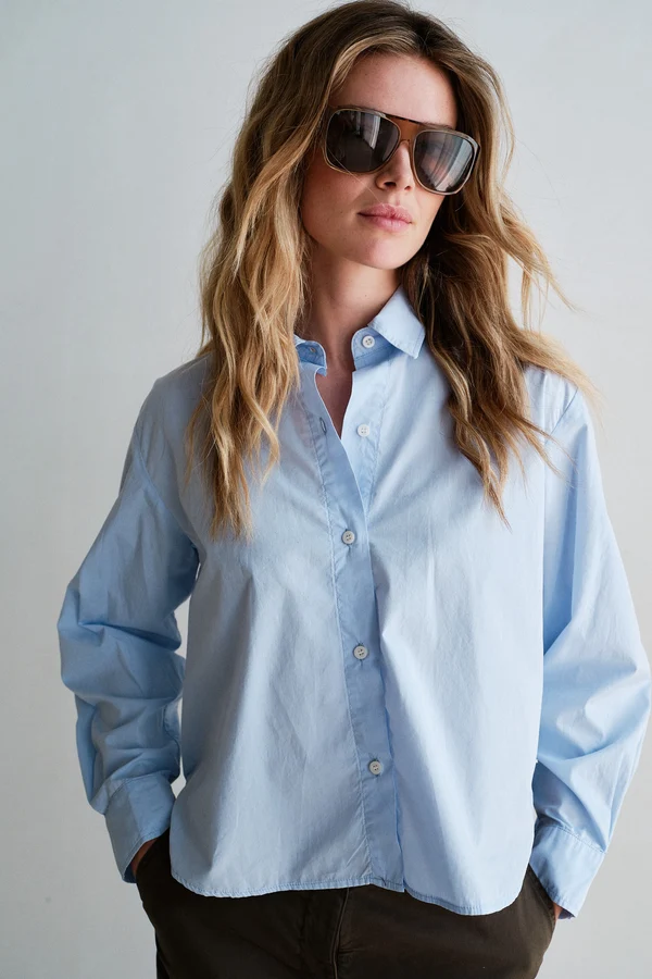 Penn & Ink Penn & Ink Blouse W26Z913 Licht Blauw