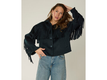 Goosecraft Goosecraft Jas Sophie Fringe Wool Blauw