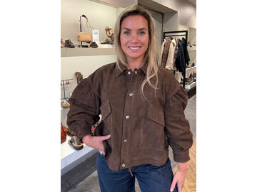 Goosecraft Goosecraft Jas Sue Jacket Goat Suède Donker Bruin