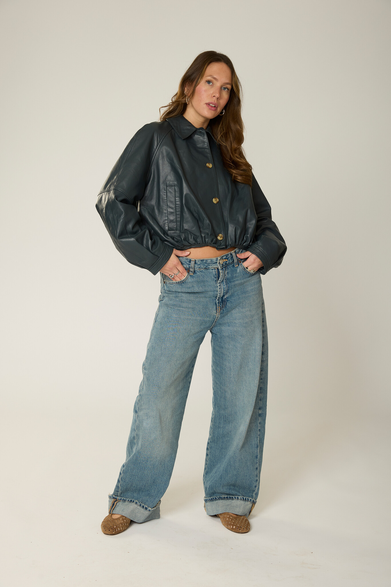 Goosecraft Goosecraft Jas Brigit Collar Bomber Antra Grijs