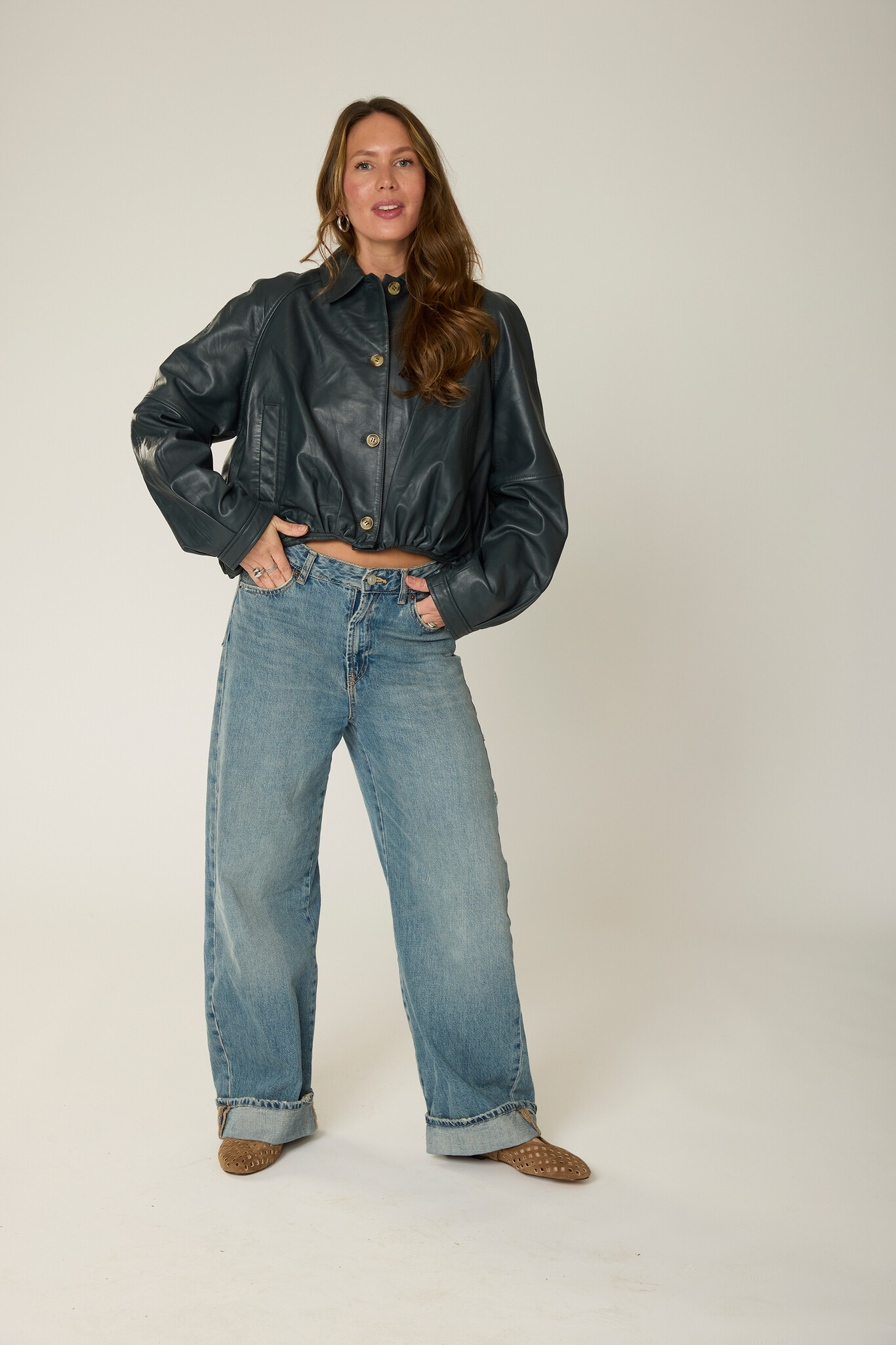 Goosecraft Goosecraft Jas Brigit Collar Bomber Antra Grijs