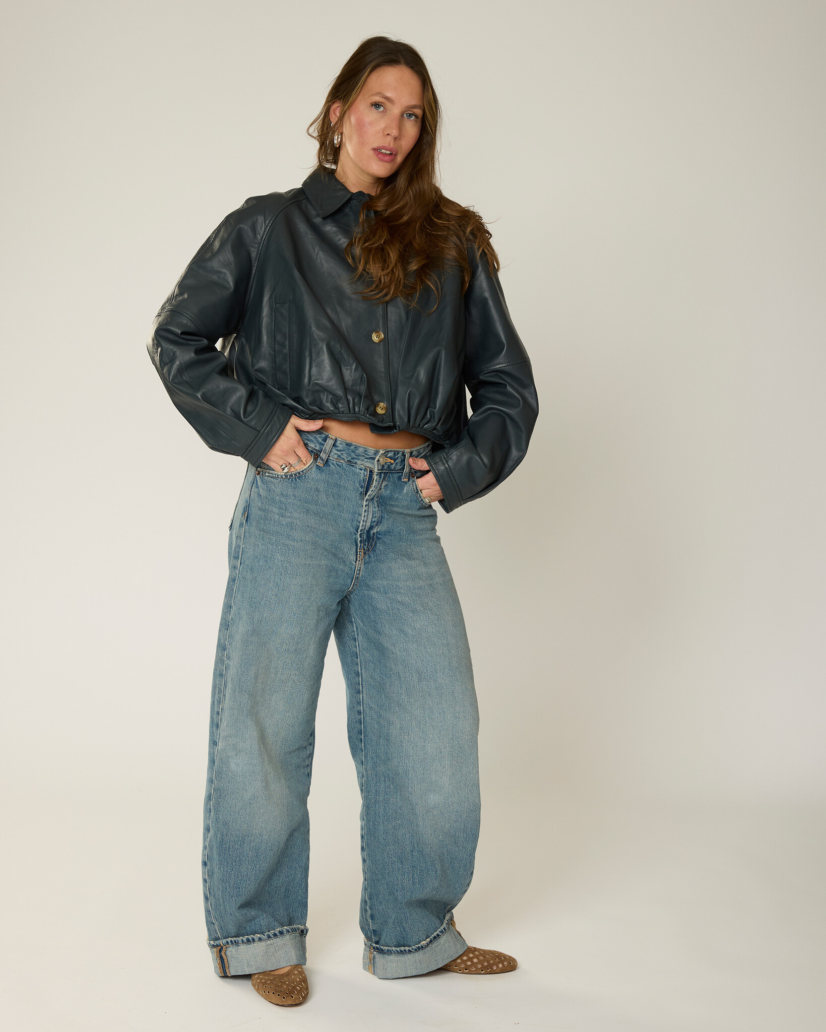 Goosecraft Goosecraft Jas Brigit Collar Bomber Antra Grijs