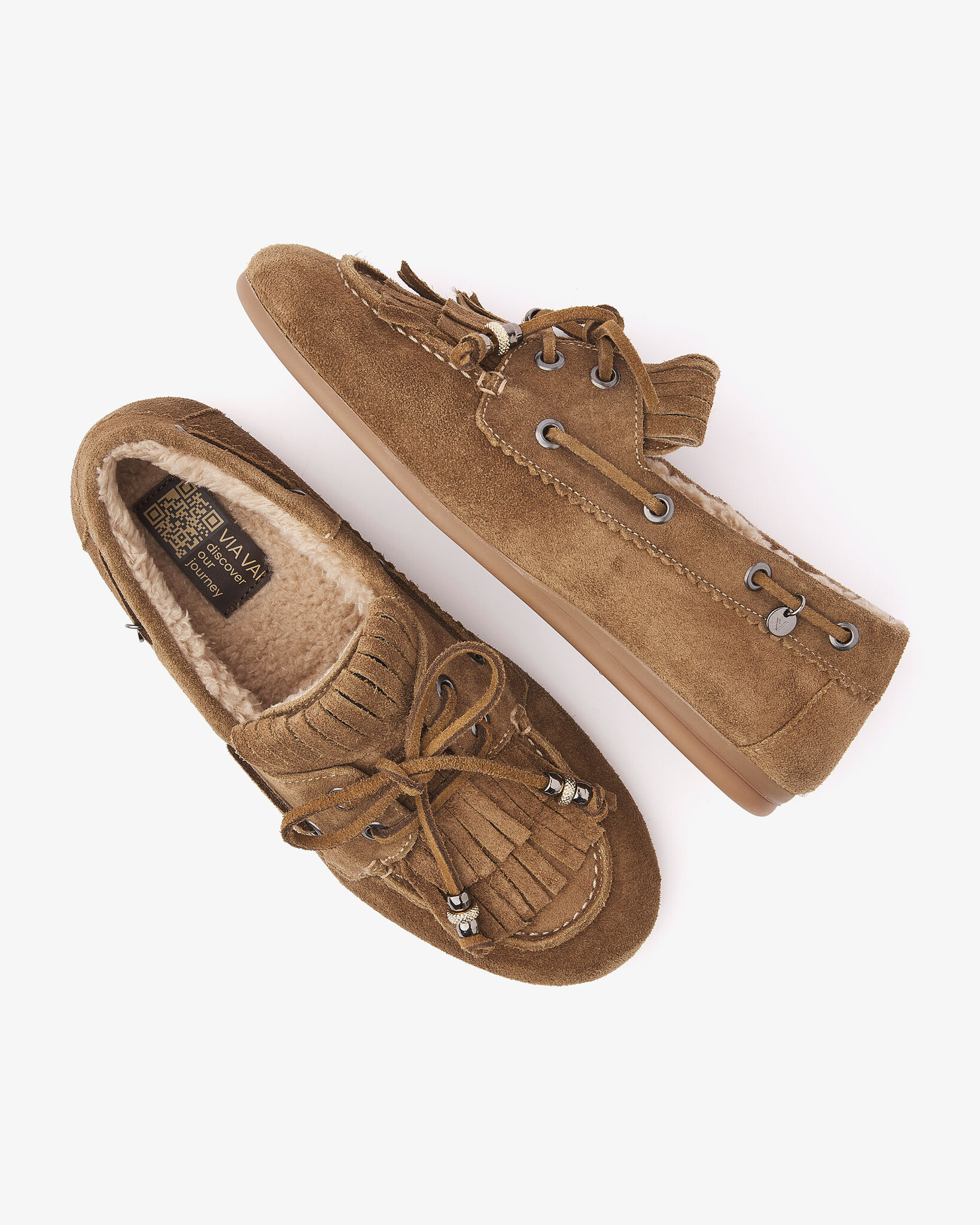 Via Vai VIA VAI Loafers June Shelby met bontvoering 62418-03-1384 Khaki