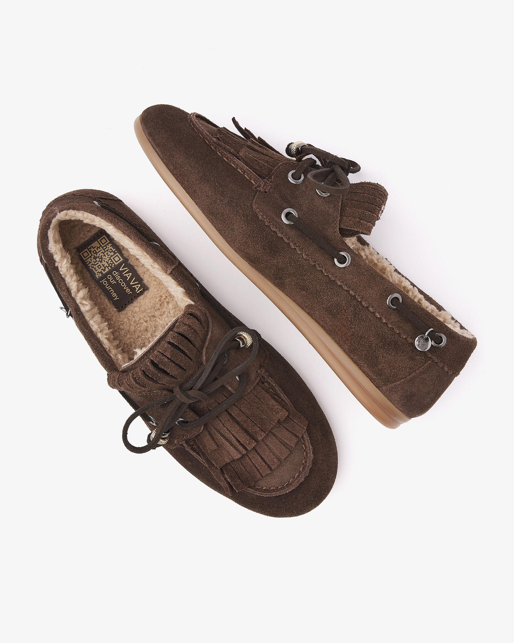 Via Vai VIA VAI Loafers June Shelby met bontvoering 62418-03-316 Bruin