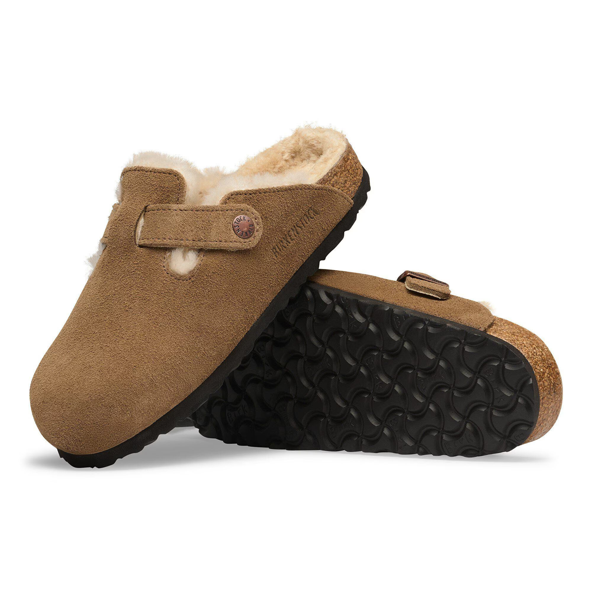 Birkenstock Birkenstock Muiltje Boston VL/ Shearling 1032432 Dark Tea