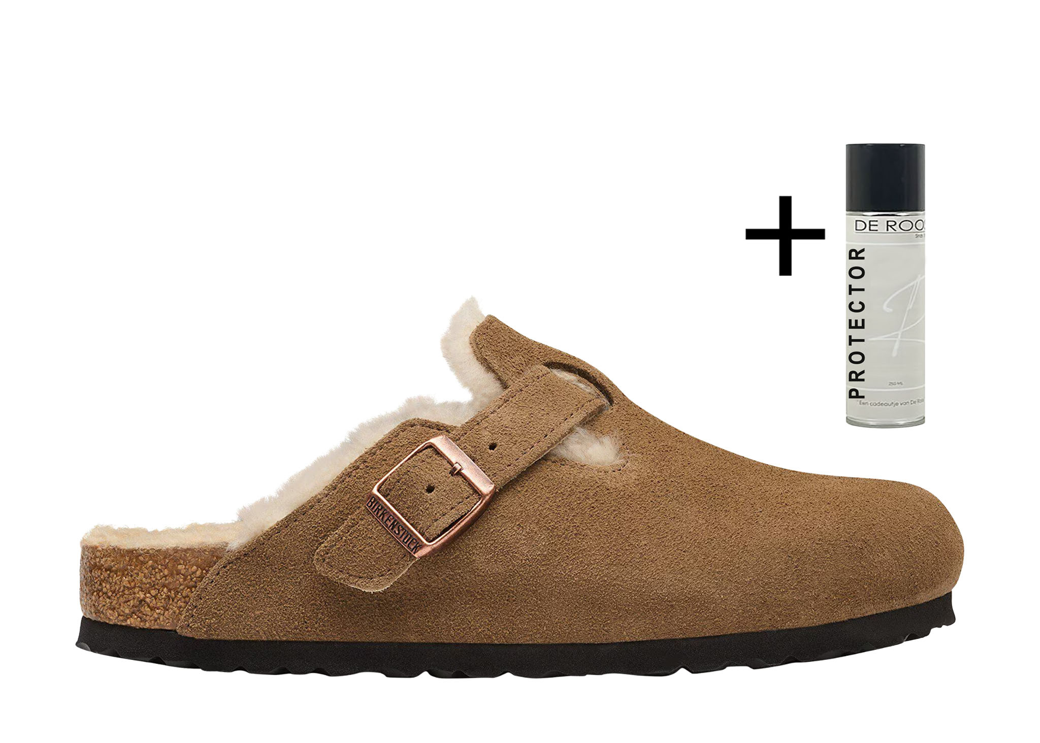 Birkenstock Birkenstock Muiltje Boston VL/ Shearling 1032432 Dark Tea