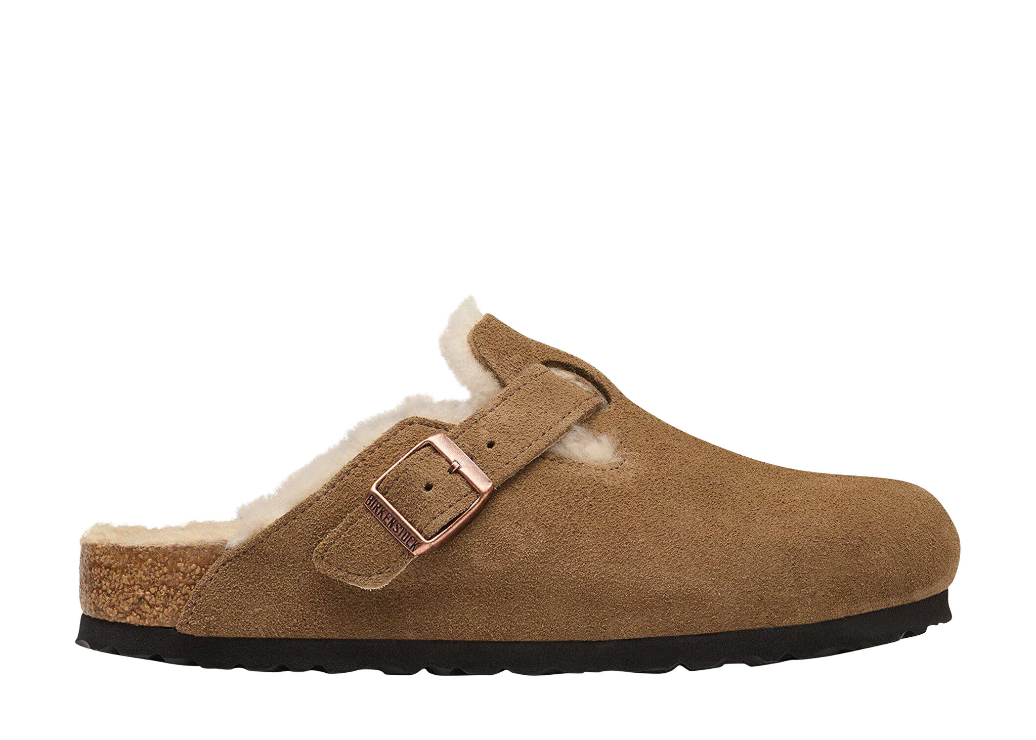 Birkenstock Birkenstock Muiltje Boston VL/ Shearling 1032432 Dark Tea