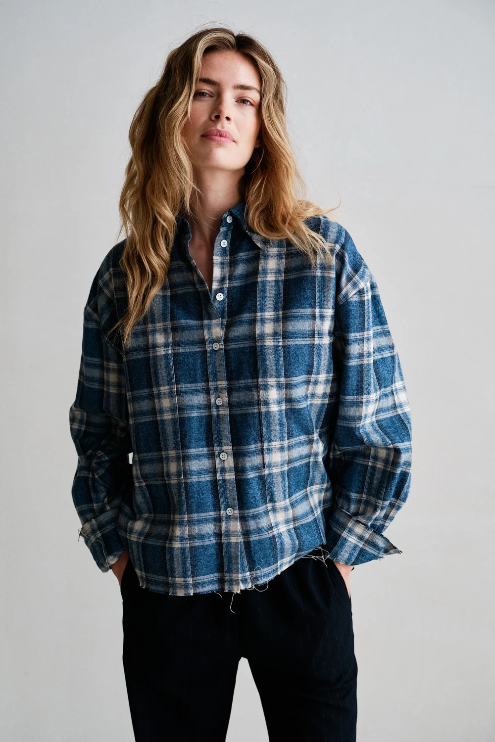 Penn & Ink Penn & Ink Blouse W26C421 Blauw