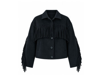 Goosecraft Goosecraft Jas Sophie Fringe Wool Blauw