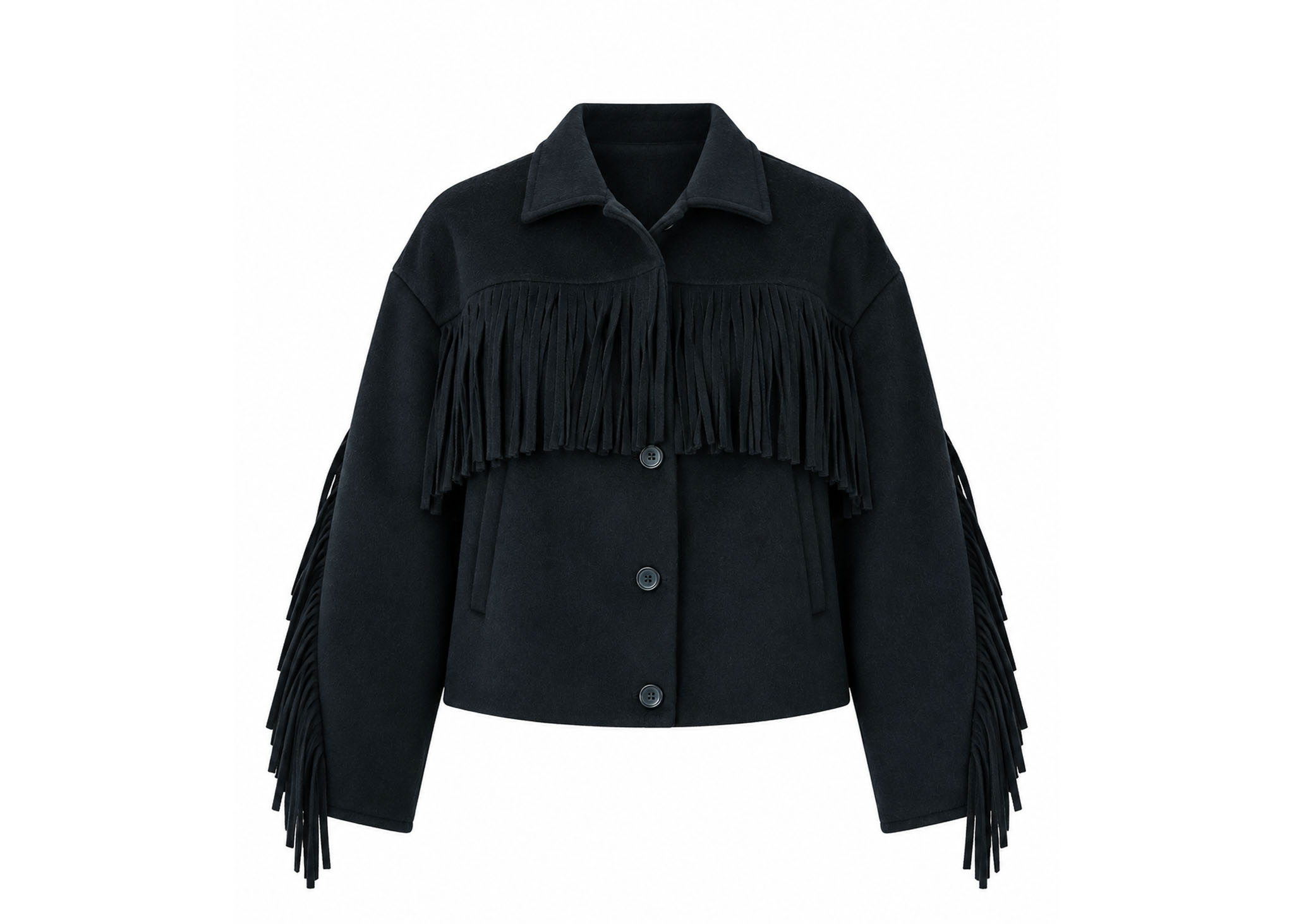 Goosecraft Goosecraft Jas Sophie Fringe Wool Blauw