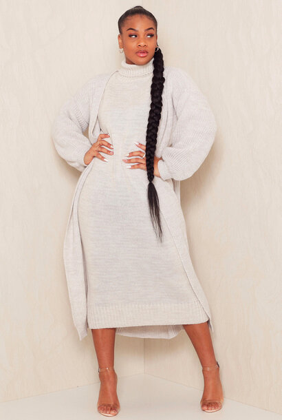 Satisfied Knitted Turtle Neck Set Creme