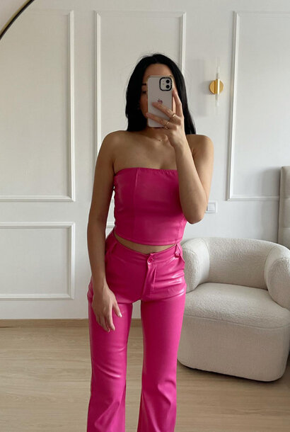 Ruby Rose Leather Pants Fuchsia