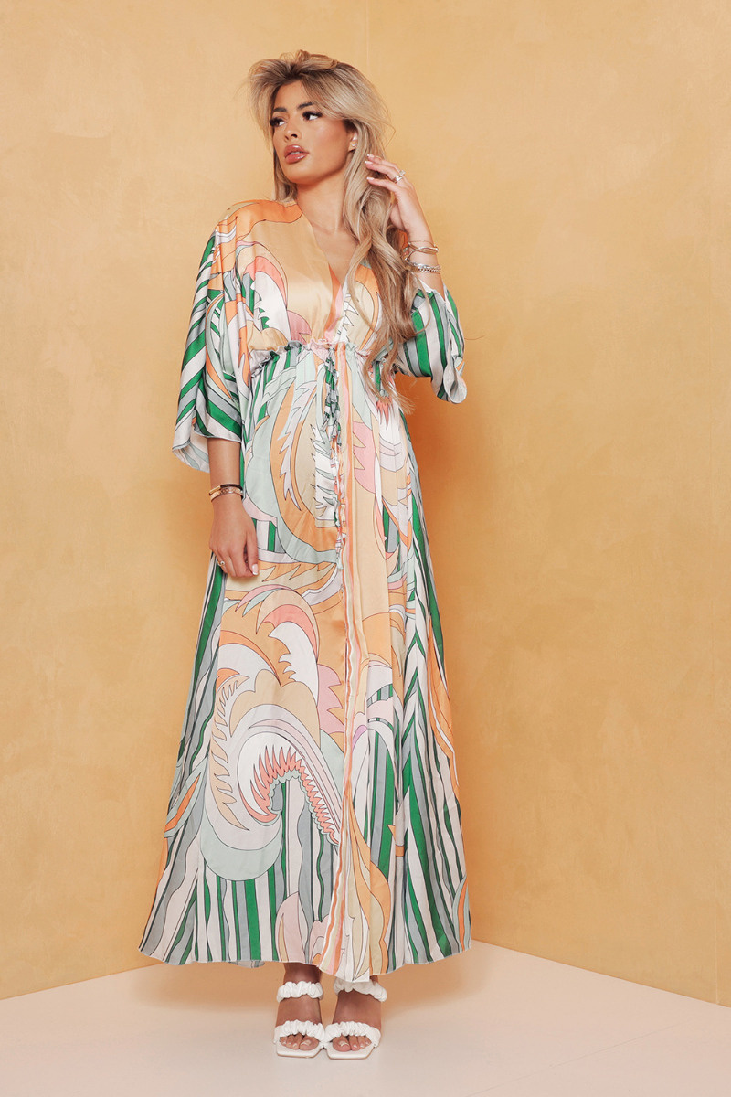 Soulfull Satin Maxi Dress Green-2