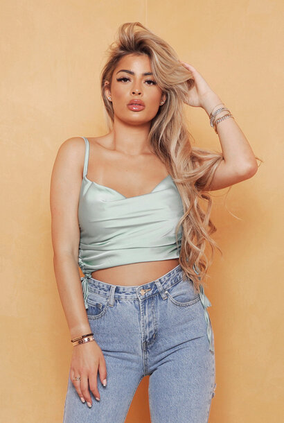 Waterfall Silk Top Sage Green