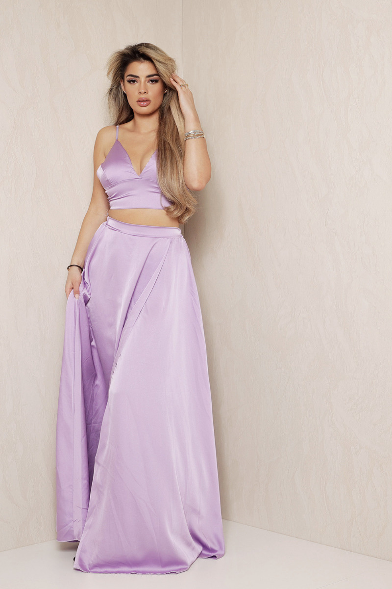 1001 Nights Satin Two Piece Lilac-1